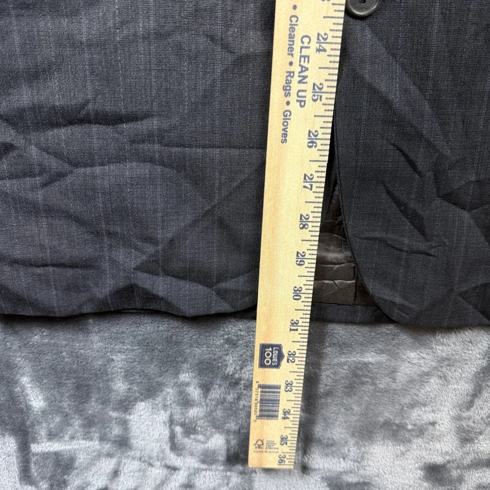 Made in France Blazer Mens 42 Grey Pinstripe Two Button Formal Suit Jacket